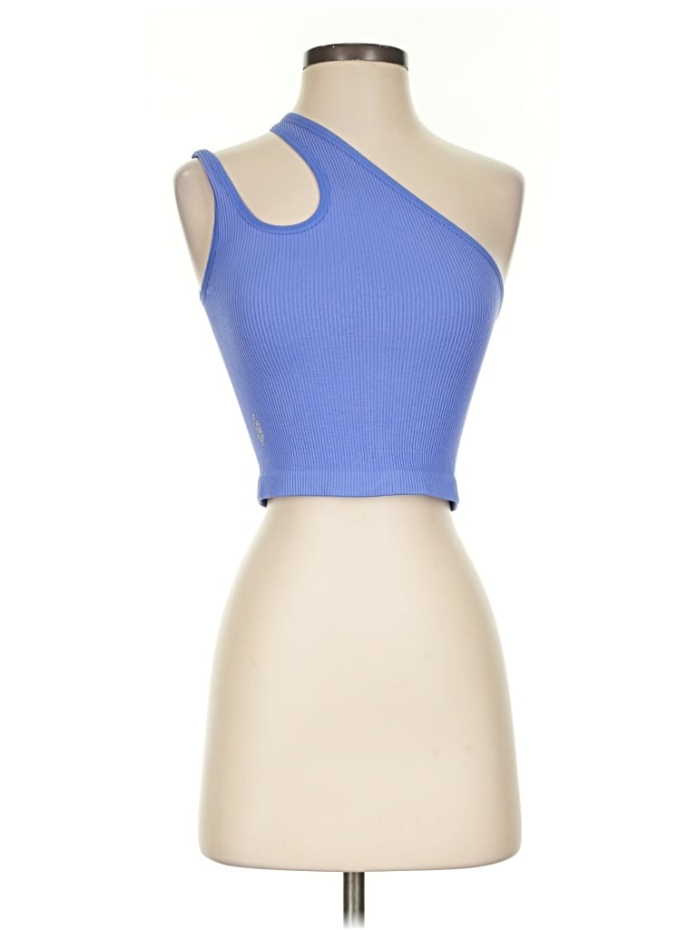Pre-owned Fp Movement Tank Top Blue One Shoulder Neckline Tops