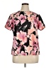 Bar III Floral Pink Short Sleeve Blouse Size XL - photo 1
