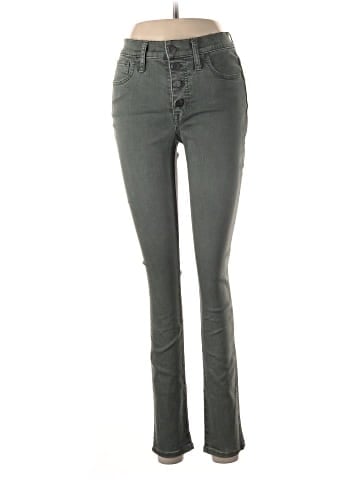 Madewell 9" Mid-Rise Skinny Jeans: Garment-Dyed Button-Front Edition (view 1)