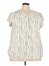 Fun2Fun Stripes Ivory Short Sleeve Blouse Size 2X - photo 1