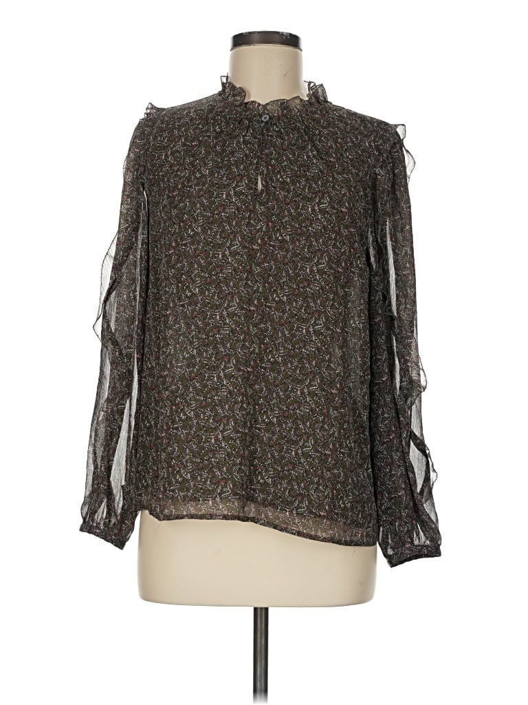 Pre-owned Ann Taylor Loft Long Sleeve Blouse In Gray
