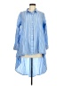 Hayden Stripes Blue 3/4 Sleeve Button-Down Shirt Size M - photo 1