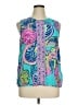 Lilly Pulitzer 100% Silk Teal Sleeveless Silk Top Size XL - photo 1