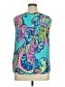 Lilly Pulitzer 100% Silk Teal Sleeveless Silk Top Size XL - photo 2