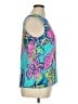 Lilly Pulitzer 100% Silk Teal Sleeveless Silk Top Size XL - photo 4