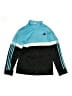 Adidas 100% Polyester Color Block Teal Blue Track Jacket Size 14 - 16 - photo 1