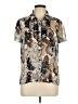 East5th 100% Polyester Floral Brown Short Sleeve Blouse Size L - photo 1