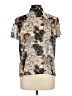 East5th 100% Polyester Floral Brown Short Sleeve Blouse Size L - photo 2