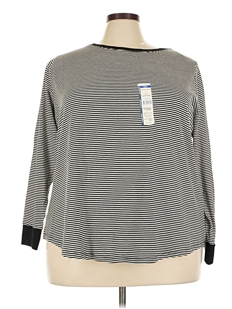 Terra & Sky 3/4 Sleeve T-shirt In Gray