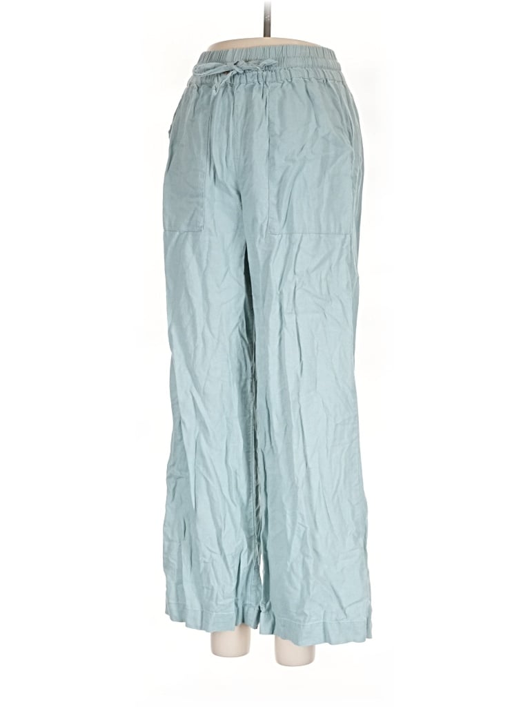 Pre-owned Zenana Linen Pants In Blue