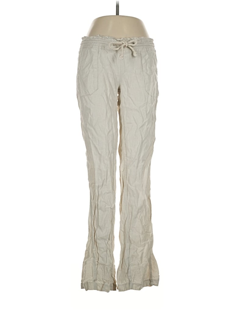 Pre-owned Roxy Linen Pants In Ivory