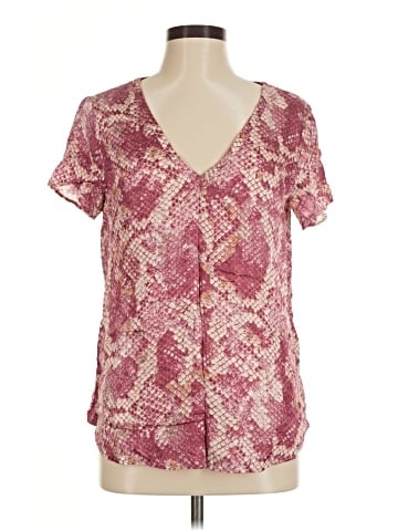 Lavender Brown Short Sleeve Blouse (view 1)