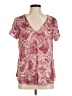 Lavender Brown 100% Rayon Pink Short Sleeve Blouse Size M - photo 1