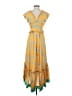 Three Floor 100% Polyester Tropical Yellow Casual Dress Size 4 - photo 2