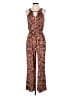 En Focus Studio Animal Print Brown Jumpsuit Size 6 - photo 1