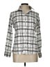 Banana Republic Plaid Silver Long Sleeve Button-Down Shirt Size 12 Petite - photo 1