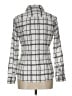 Banana Republic Plaid Silver Long Sleeve Button-Down Shirt Size 12 Petite - photo 2