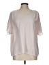 Naked Zebra 100% Polyester Silver Short Sleeve Blouse Size L - photo 1