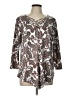 Nue Options Paisley Silver 3/4 Sleeve Blouse Size L - photo 1