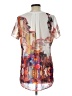 Casual Express Apparel 100% Polyester Graphic Ivory Short Sleeve Blouse Size L - photo 2