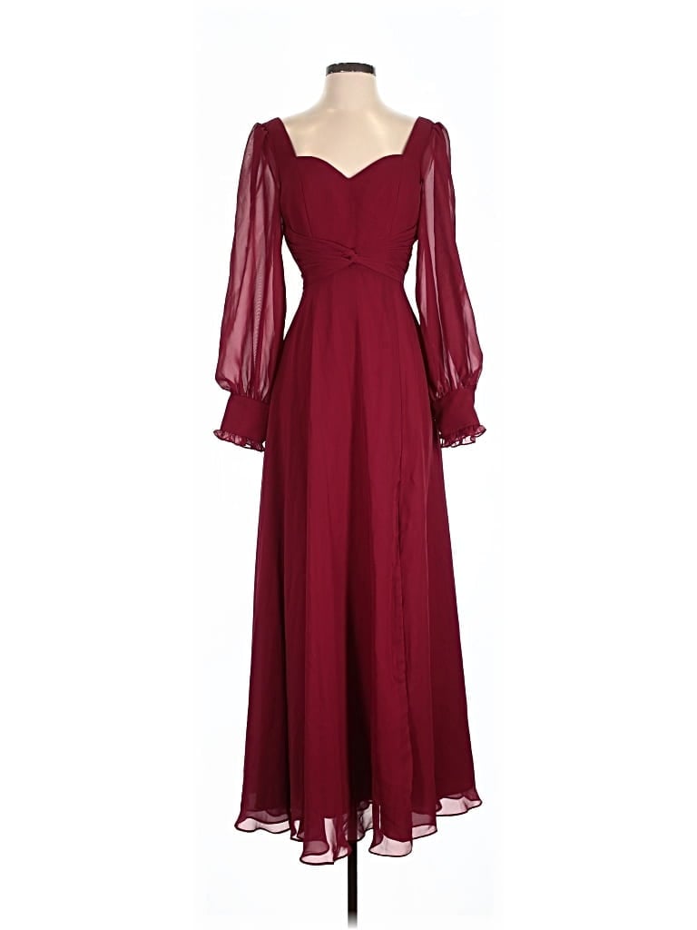 Pre-owned Jj's House Cocktail Dress In Burgundy