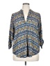 Lush 100% Polyester Blue 3/4 Sleeve Blouse Size XL - photo 1