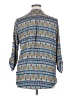 Lush 100% Polyester Blue 3/4 Sleeve Blouse Size XL - photo 2