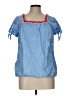 Talbots Blue Short Sleeve Blouse Size L - photo 1