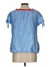 Talbots Blue Short Sleeve Blouse Size L - photo 2