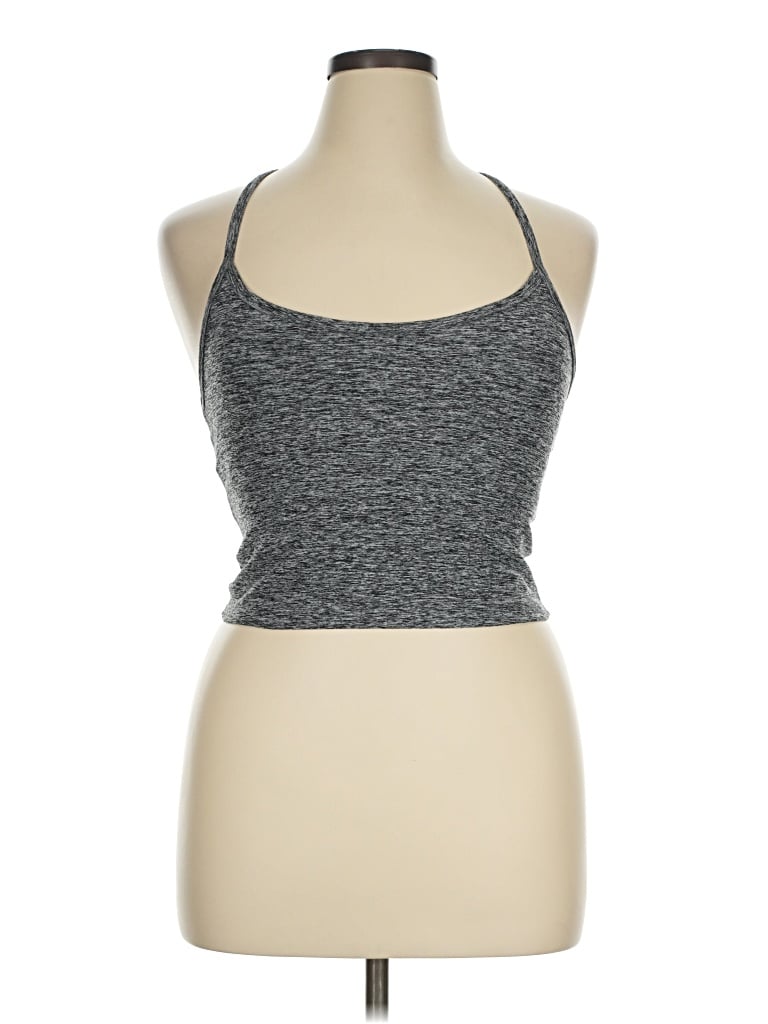 Pre-owned Beyond Yoga Tank Top Gray Halter Neckline Tops