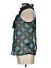 Double Zero 100% Polyester Teal Sleeveless Blouse Size L - photo 5
