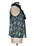 Double Zero 100% Polyester Teal Sleeveless Blouse Size L - photo 4