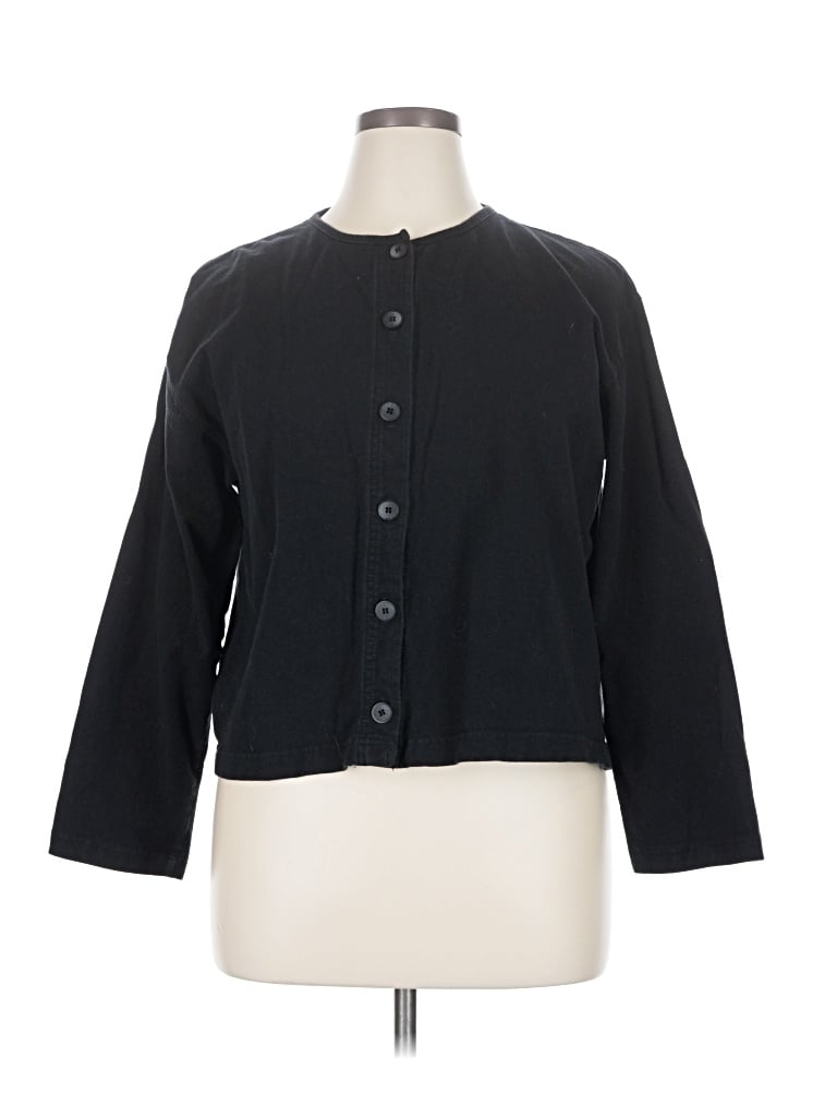 Pre-owned Liz & Co. Cardigan Sweater In Black