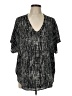 Lush 100% Polyester Black Short Sleeve Blouse Size L - photo 1
