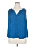 Jennifer Lopez 100% Polyester Blue Sleeveless Blouse Size XL - photo 1