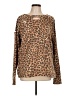 Easel Animal Print Brown Pullover Sweater Size L - photo 1