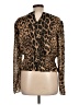 Express Animal Print Brown Long Sleeve Top Size L - photo 2