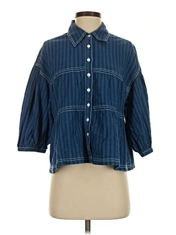 Pilcro 3/4 Sleeve Button-Down Shirt (view 1)