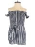 Justify 100% Rayon Stripes Blue Romper Size S - photo 1