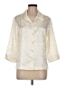BFA Classics Metallic Ivory 3/4 Sleeve Button-Down Shirt Size M - photo 1