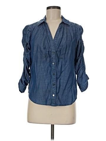 White House Black Market 3/4 Sleeve Button-Down Shirt (view 1)