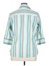 Bill Blass Stripes Teal 3/4 Sleeve Button-Down Shirt Size 1X - photo 2