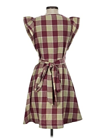 Madewell Gingham Ruffled Wrap Mini Dress (view 2)