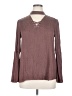 Jennifer Lopez 100% Polyester Burgundy Long Sleeve Blouse Size L - photo 1