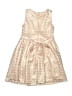 Tahari 100% Polyester Chevron-herringbone Gold Dress Size 6 - photo 2