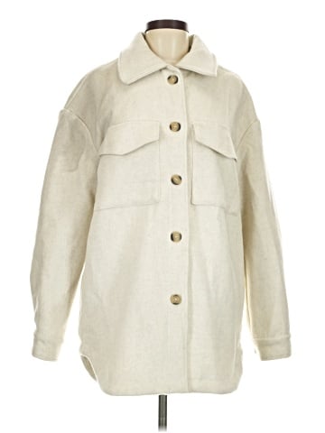 Line & Dot Wool Coat (view 1)