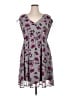Torrid 100% Polyester Floral Gray Casual Dress Size 1X Plus (1) - photo 1