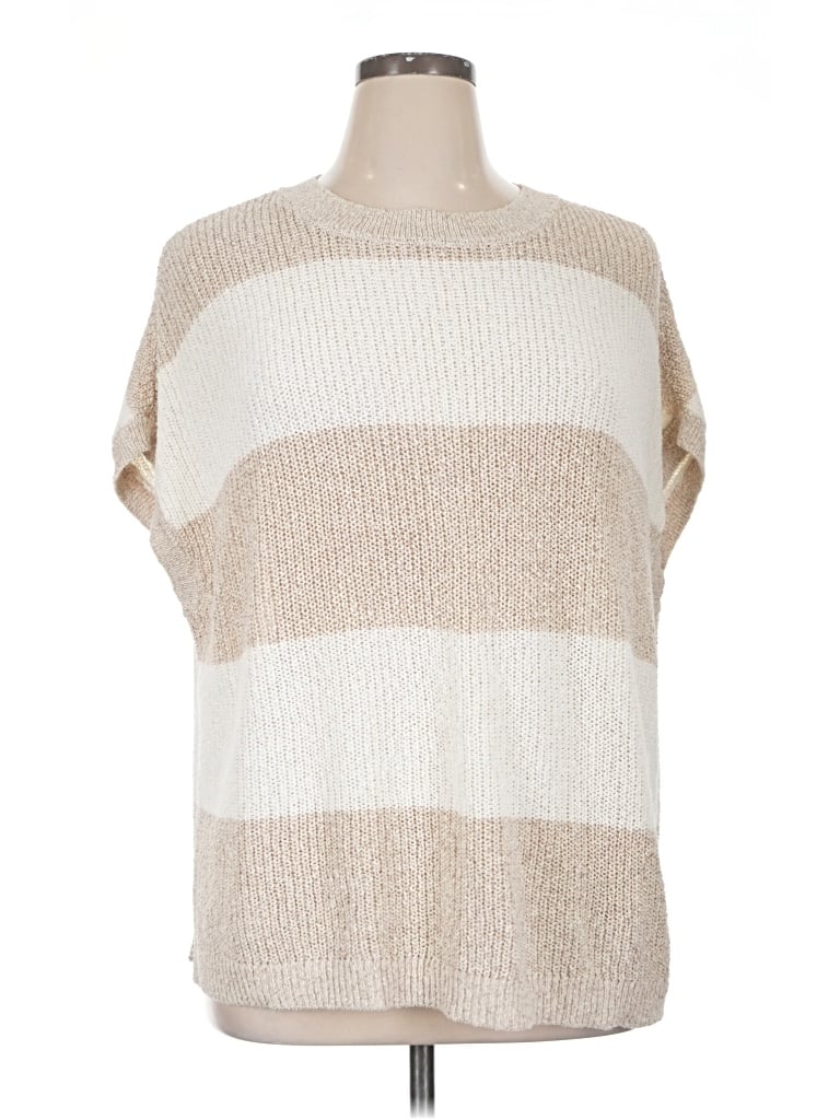 Pre-owned Purejill Poncho In Tan