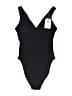 Laslulu Solid Black One Piece Swimsuit Size S - photo 1