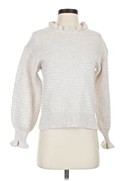 Madewell Ruffle-Neck Pullover Sweater in Cotton-Merino Yarn (view 1)